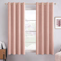 MIULEE Linen Curtains for Bedroom 100% Blackout Thermal Insulated Blush Pink Grommet Room Darkening Curtains & Drapes for Living Room Nursery 52 x 45 Inch (2 Panels)