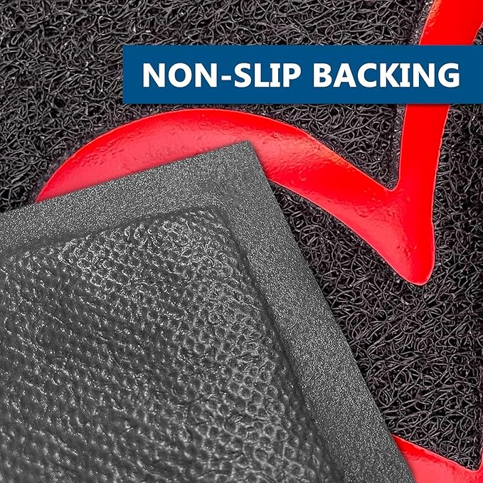 EARTHALL Door Mat 2-Pack Outside Inside Home Doormat 30"x17.5" Durable Floor Mat Non Slip Rug Ultra Absorb Mud Easy Clean Front Doormat for Garage, Entryway, Patio, High Traffic Areas, Black