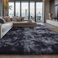 9X12 Large Area Rugs for Living Room Bedroom,Big Shag Rug for Bedroom Dorm,Soft Fluffy Indoor Carpet Nursery Rugs for Kids Girls Room Home Decor(Mottling Black, 9X12 Feet)
