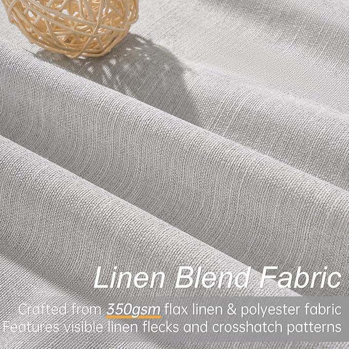 Topfinel 54 Inch Long Blackout Tiers Curtains for Small Window Modern Custom Short Curtain Drapes for Livingroom Bedroom Thermal Insulated Linen Cafe Drapes 2 Panels (W52 xL54) Grey Beige