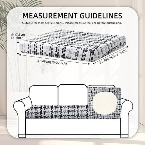 8Pcs Stretch Patio Cushion Covers,Outdoor Couch Covers Replacement,Outdoor Couch & Sofa Slipcovers,for Patio Furniture Cushion Covers,Washable Reusable urniture Protector(Black Grid,8PCS)