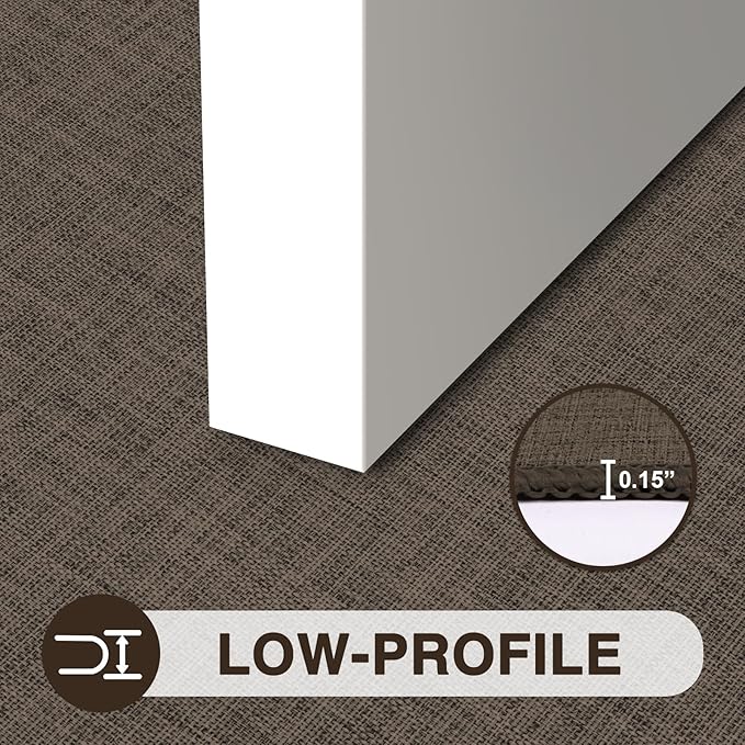 LEKEEPGO Ultra Thin Indoor Door Mat 24"x47", Low-Profile Door Mat Indoor Entrance, Non Slip Rubber Backing Inside Doormat Washable Welcome Front Entryway Dirt Trapper Entry Mat, Brown