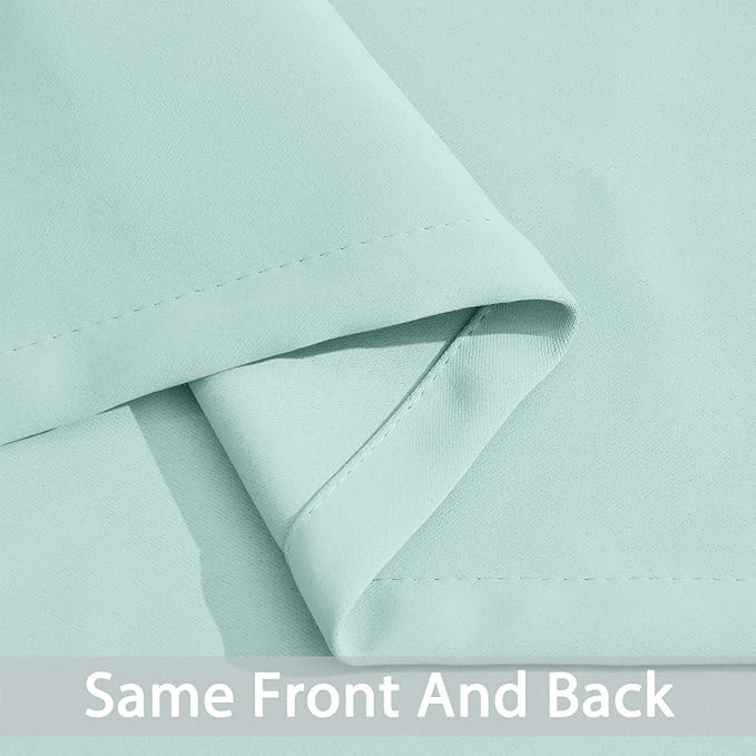 Yakamok Aqua Blackout Curtains, Thermal Insulated Light Blocking Blackout Drapes for Living Room(52Wx45L,2 Panels)