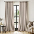 MIULEE Pinch Pleated Thick Linen Curtains 102 Inches Long 2 Panels for Living Room Bedroom, Pinch Pleat Drapes Back Tab Memory Trained Rustic Farmhouse Window Curtains with Hooks&Rings, Taupe