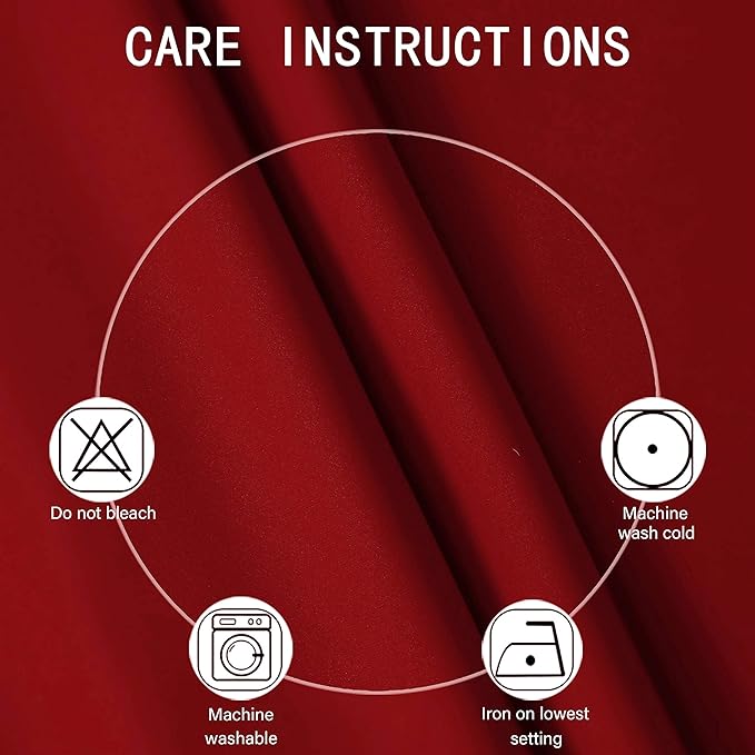 LEMOMO Red Blackout Curtains 34 x 63 Inch Length/Set of 2 Curtain Panels/Thermal Insulated Room Darkening Blackout Curtains for Bedroom