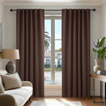 Deconovo Blackout Curtains, Thermal Insulated, W52 x L108 2 Panels, Back Tab, Machine Washable, Room-Darkening Drapes for Bedroom/Living Room Chocolate