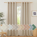 NICETOWN Thick Flax Linen Curtains for Living Room, Rustic Grommet Semi Sheer Privacy Assured Linen Blend Drapes with Light Filtering for Living Room/Bedroom, Angora, W55 x L96, 1 Pair