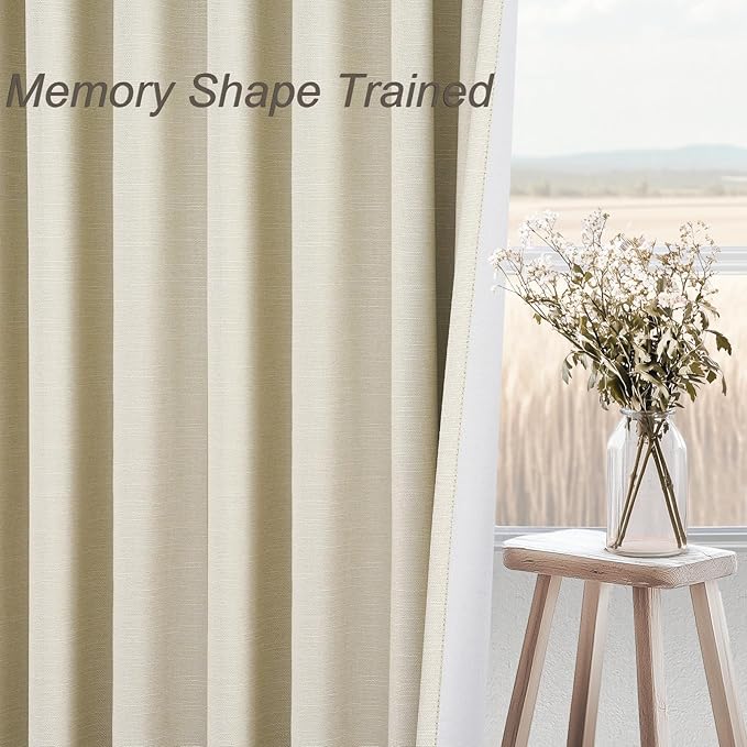 Topfinel 54 Inch Long Blackout Tiers Curtains for Small Window Cream Colored Custom Short Curtain Drapes for Livingroom Bedroom Thermal Insulated Linen Cafe Drapes 2 Panels (W52 xL54) Cream Ivory