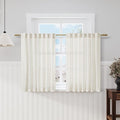 Nanspring Cream Linen Back Tab Rod Pocket Curtains 50 Inch Length for Small Short Windows 2 Panels Set Neutral Modern Farmhouse Window Curtain Privacy Semi Sheer Linen Drapes Rustic Curtain 52x50