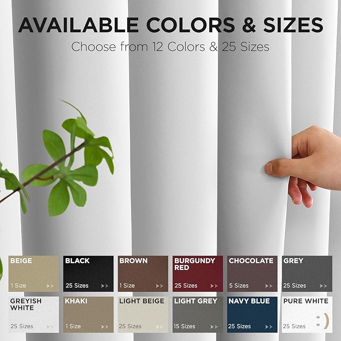 Joydeco Blackout Patio Sliding Door Curtains 90 Inches Long, Grommet Privacy Room Divider Curtains, Extra Wide Thermal Blackout Drapes for Bedroom Living Room (Greyish White 100Wx90L, 1 Panel)