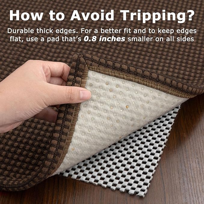 KOZYFLY Extra Long Runners for Hallways 3x14 ft Washable Kitchen Runner Non Slip Rubber Backed Hallway Rug Cotton Entryway Runner Rug Floor Carpet for Indoor Hall, Kitchen, Stair, Reddish Brown/Coffee