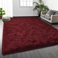 Large Shag Area Rugs 5 x 8, Plush Fuzzy Rugs for Living Room, Ultra Soft Fluffy Furry Rug for Bedroom, Indoor Carpet Nursery Rugs for Kids Room Home Decor, Burgundy