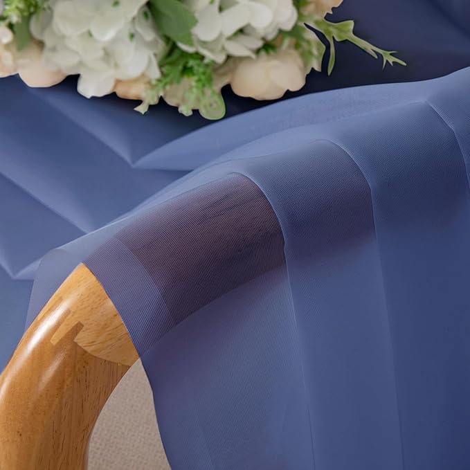 OWENIE Sheer Curtains 78 Inches Long 2 Panels Set for Bedroom Living Room, Light Filtering Voile Blue Sheer Curtain, Airy Rod Pocket Farmhouse Curtains, Royal Blue, Each 42Wx78L inch