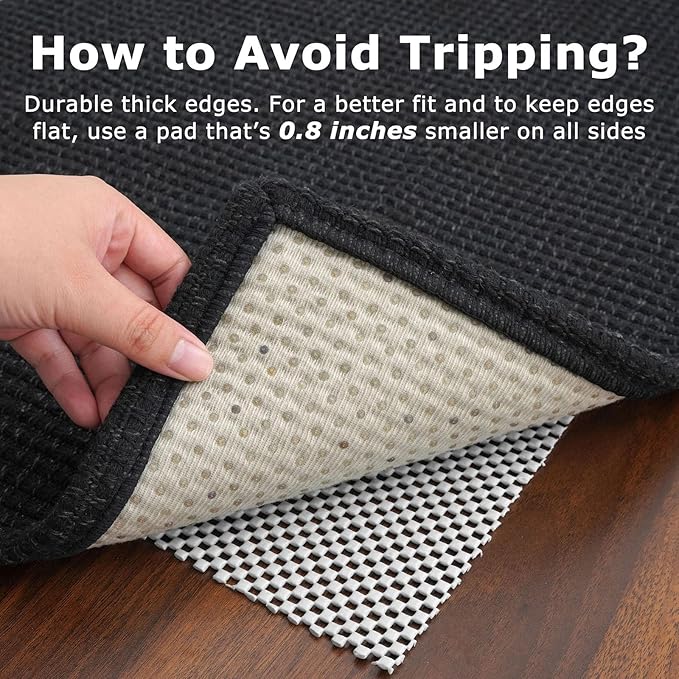 KOZYFLY Rugs for Entryway 3x5 ft Washable Area Rug Non Slip Rubber Backed Entry Rug Woven Indoor Door Mat Cotton Kitchen Rugs Floor Carpet for Entryway, Foyer, Backdoor, Black/Dark Grey