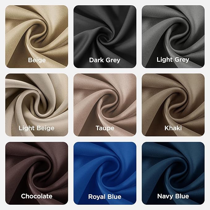 Joydeco Blackout Curtains 108 Inches Long 1 Panel, Thermal Insulated Long Curtains& Drapes 1 Piece, Room Darkening Grommet Drapes for Living Room Bedroom Window (W70 x L108 Inch, Beige)