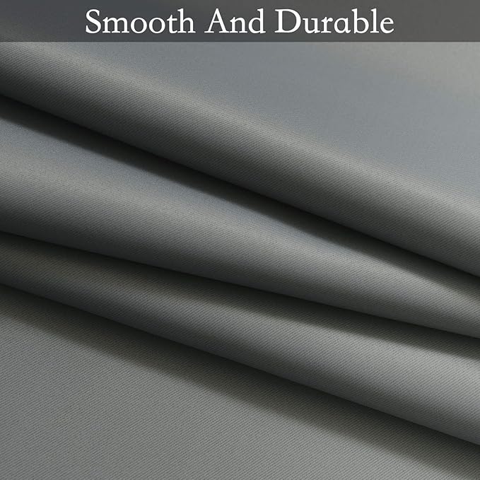 SimpleHome Ombre Room Darkening Curtains for Living Room, Light Blocking Grey to Greyish White Thermal Insulated Grommet Window Curtains/Drapes for Bedroom, 2 Panels, 42x72 inches Length
