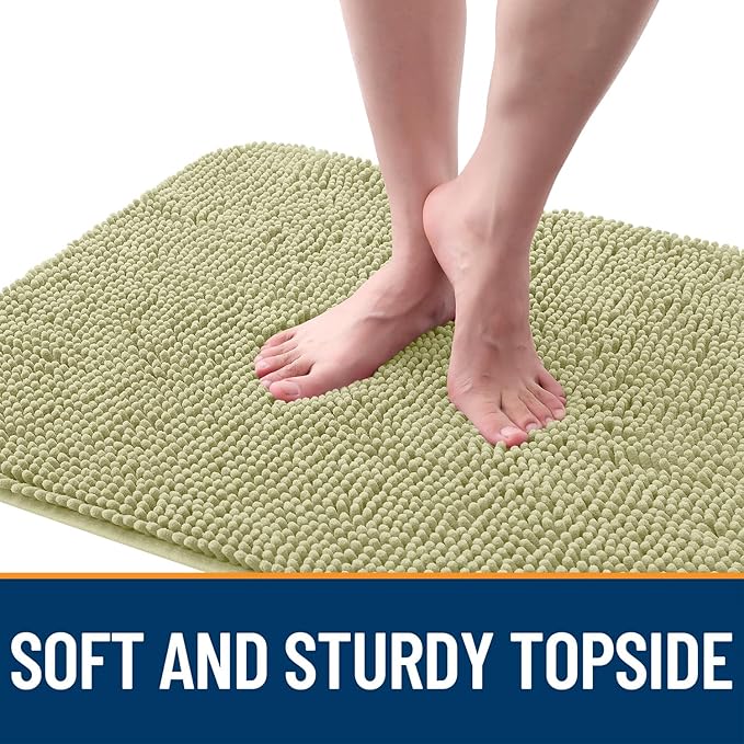 OLANLY Dog Door Mat for Muddy Paws 48x30, Absorbs Moisture and Dirt, Absorbent Non-Slip Washable Doormat, Quick Dry Chenille Mud Mat for Dogs, Entry Indoor Entryway Carpet for Inside Floor, Vanilla