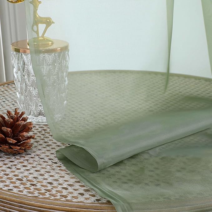 OVZME Sage Green Bedroom Curtains 2 Panel Sets 90 Inch Length, 59 Inch Extra Wide Light Filtering Light Weight Soft Window Treatment Panels for Study Room Living Room Guest Room, 59Wx90L Inches