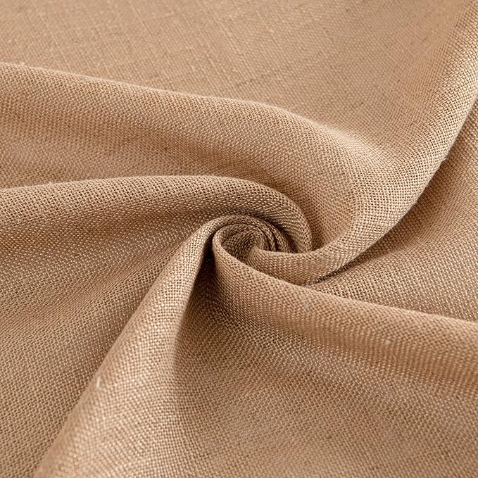 MIULEE Brown Linen Curtains 90 Inches Long for Bedroom Living Room, Soft Thick Linen Textured Window Drapes Semi Sheer Light Filtering Back Tab Rod Pocket Burlap Look Farmhouse Decor, 2 Panels Set