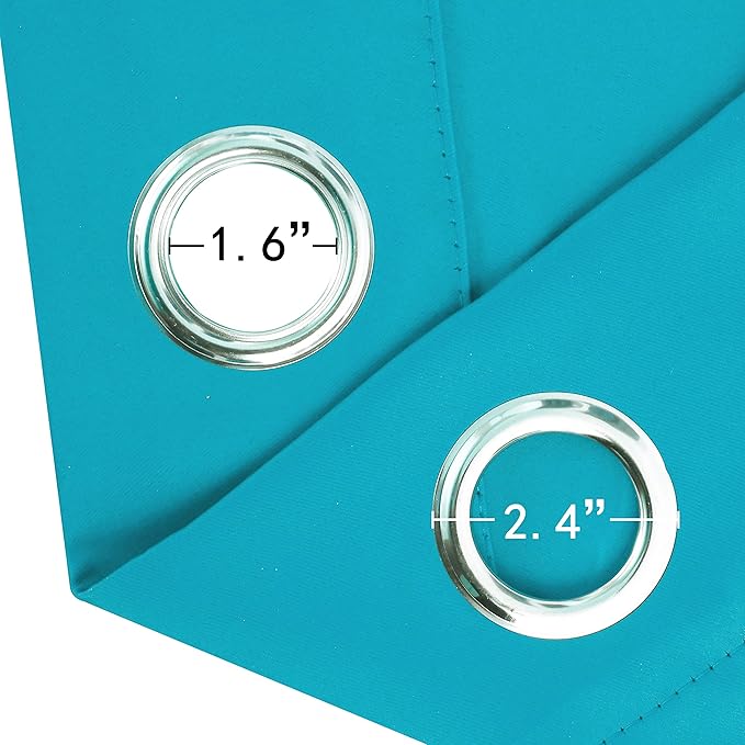 LEMOMO Teal Blackout Curtains 66 x 63 Inch Length/Set of 2 Curtain Panels/Thermal Insulated Room Darkening Blackout Curtains for Bedroom