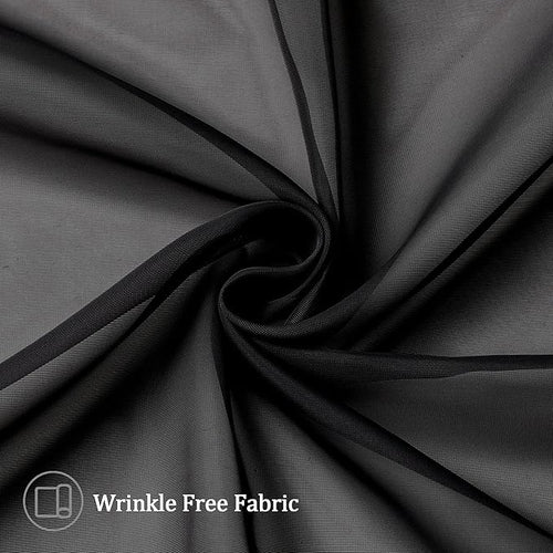 Aiyufeng 2 Panels Black Sheer Valance 14 Inch Length, Short Black Sheer Curtains for Bedroom, 14 Inches Kitchen Curtains for Small Window, Dual Rod Pocket (40 by 14 Inches Long)