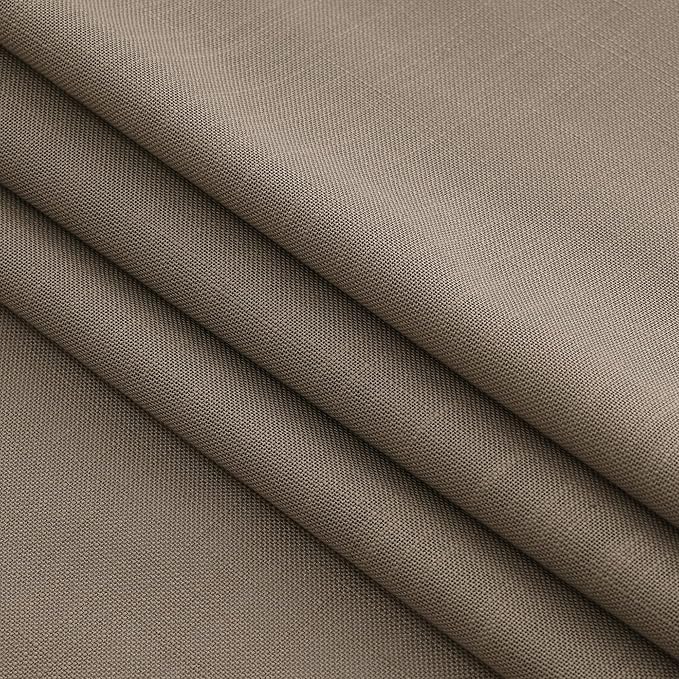 Extra Long Curtains 2 Panels 102 Inches Long for Living Room Dark Taupe Back Tab Rod Pocket Light Filtering Semi Sheer Drapes Cotton Linen Textured Window Curtain 102 Inch Length for Bedroom 9 FT