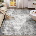UERMEI 6x9 Area Rug Living Room Rugs - Washable Neutral Modern Abstract Soft Thin Rug Indoor Floor No Slip Rug Carpet for Bedroom Under Dining Table Home Office Decor - Grey