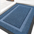 OLANLY Front Door Mat Indoor Outdoor Entrance, Waterproof All-Season, All-Weather Doormat, Sturdy Natural Rubber, Fade Resistant, Low Profile, Easy Clean Patio Porch Entryway Mat, 29.5x17, Light Blue