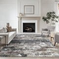 BEIMO Area Rugs 10x14 for Living Room Bedroom, Modern Abstract Machine Washable Large Dark Gray Rug, Soft Low Pile Floor Carpet with Non Slip Backing for Dining Room