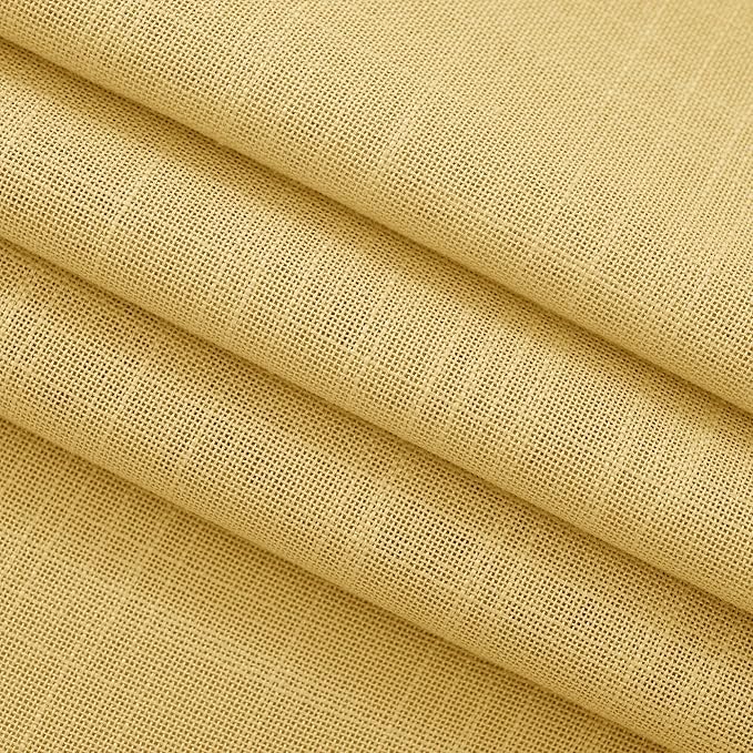 Gold Curtains for Living Room Back Tab Modern Farmhouse Semi Sheer Curtains 108 inches Long 2 Panels Set Muted Neutral Window Curtain for Dining Room Bedroom 52x108
