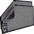 Sierra Concepts Front Door Mat Welcome Floor Mats - Entryway Indoor Outdoor Entrance Doormat, Patio, Porch, Muddy Shoe, Inside Outside Low Profile, Large 36x24 inches, 2-Pack Gray