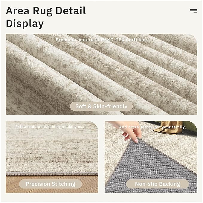Runner Rug 2x5 Washable Non-Slip Kitchen Runner Rugs for Bathroom Laundry Room Beige Vintage Floor Carpet Runners for Hallway Entryway