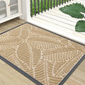 Colorxy Waterproof Doormat, Sturdy Natural Rubber Front Indoor Mat, Non Slip Low Profile Indoor Outdoor Door Mats, Stain and Fade Resistant Floor Mat, Easy Clean Patio Entrance Mat, 59''x36'', Beige