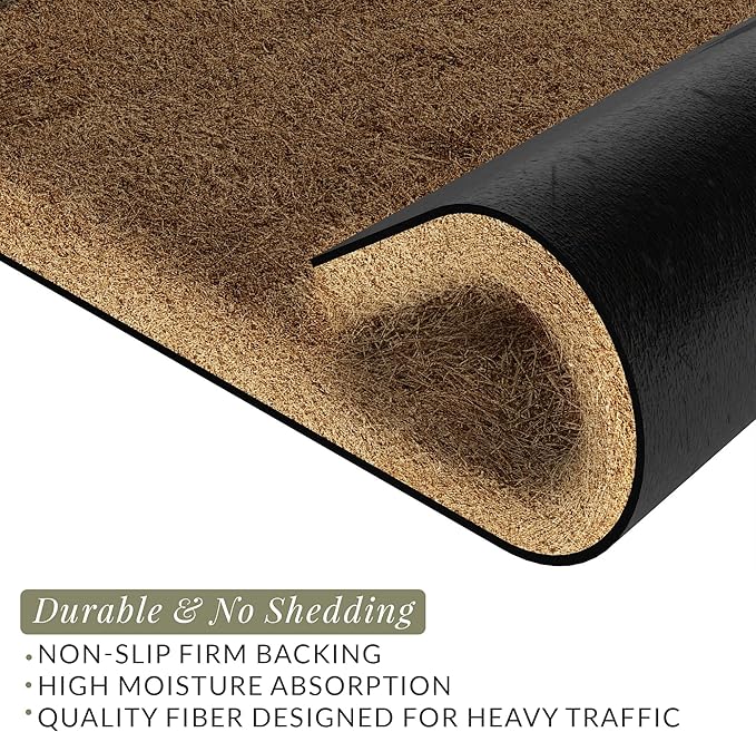 Barnyard Designs Doormat Welcome Mat for Outdoors, Large Front Door Entrance Mat, Brown (Welcome, 30x17)