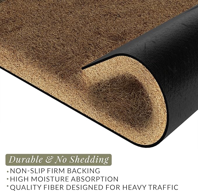 Barnyard Designs Doormat Welcome Mat for Outdoors, Large Front Door Entrance Mat, Brown (Hello, 30x17)