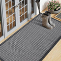 Smiry Front Door Mat Outside Entrance, Heavy Duty Natural Rubber Doormat, Non Slip, Trap Dirt and Moisture, Easy Clean, Low Profile Welcome Floor Mats for Indoor Outdoor Entry, 59x23 Inch, Mix Grey