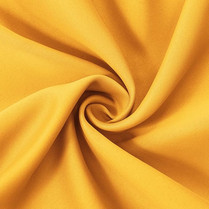 LEMOMO Yellow Thermal Blackout Curtains/52 x 84 Inch/Set of 2 Panels Room Darkening Curtains