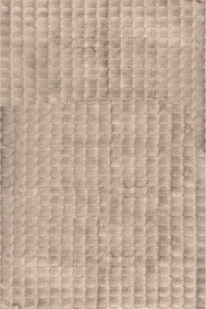 nuLOOM 5' x 8' Cozy Plush Area Rug, Machine Washable, Non-Slip, Soft Fluffy Shag Carpet for Living Room Bedroom Kids Room Nursery Home Decor, Jeni Taupe