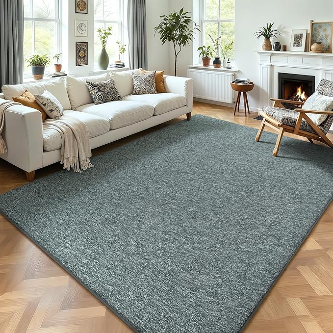 AROGAN Washable 6×9 Living Room Rug, Modern Area Rugs with Soft Memory Foam for Bedroom, Minimalist Non-Slip Indoor Floor Carpet for Dining Room Office Kids Playroom Decor, Grey