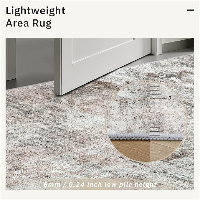 Runner Rug 2x5 Washable Non-Slip Kitchen Runner Rugs for Bathroom Laundry Room Pink/Grey Vintage Floor Carpet Runners for Hallway Entryway