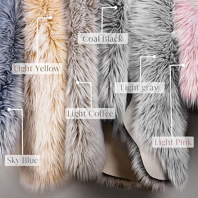 Ashler faux fur rug, Fluffy Shaggy Area Rug Ultra Soft 2 x 2.9 Feet Rectangle Fur Rug Frosted Bottom Gray Fuzzy Rug Machine Washable Shag Rug, Nursery Decor Throw Rugs for Bedroom, Living Room