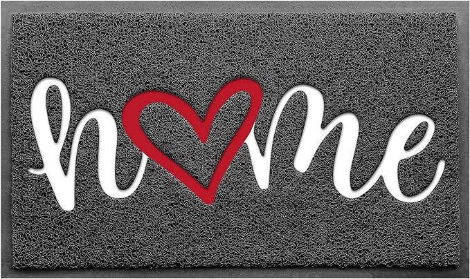 BeneathYourFeet Door Mat, Welcome Mat Low Profile Floor Mat Front Doormat Indoor and Outdoor Doormat Non Slip Rugs for Entryway, Patio, High Traffic Areas (30"x17.5", Grey-Home)