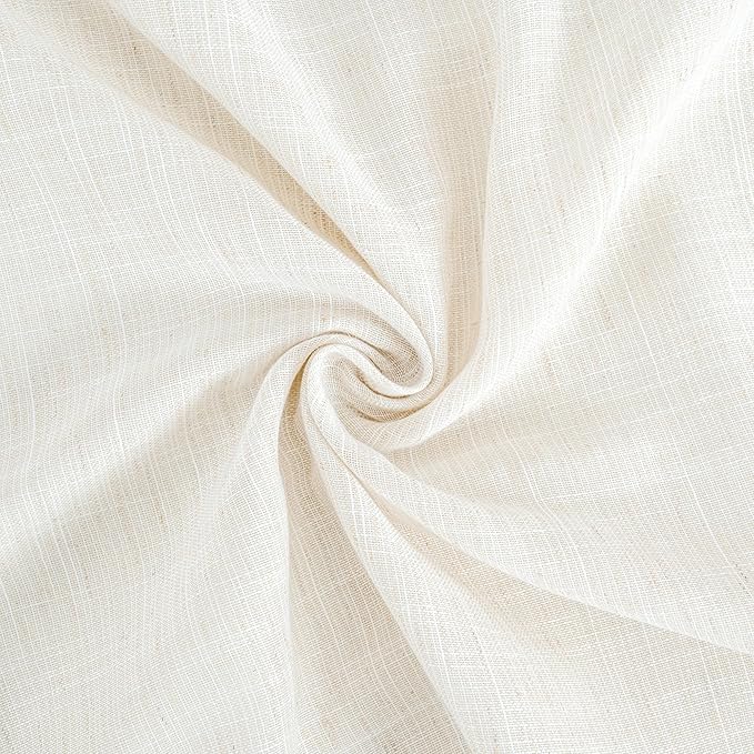 BGment Small Linen Curtains 36 Inch Length for Cafe Window, Half Drapes Lightweight Semi Sheer with Rod Pocket for Front Door Kitchen Window Over Sink, 2 Panels Set, 24 Inch Wide Each Panel