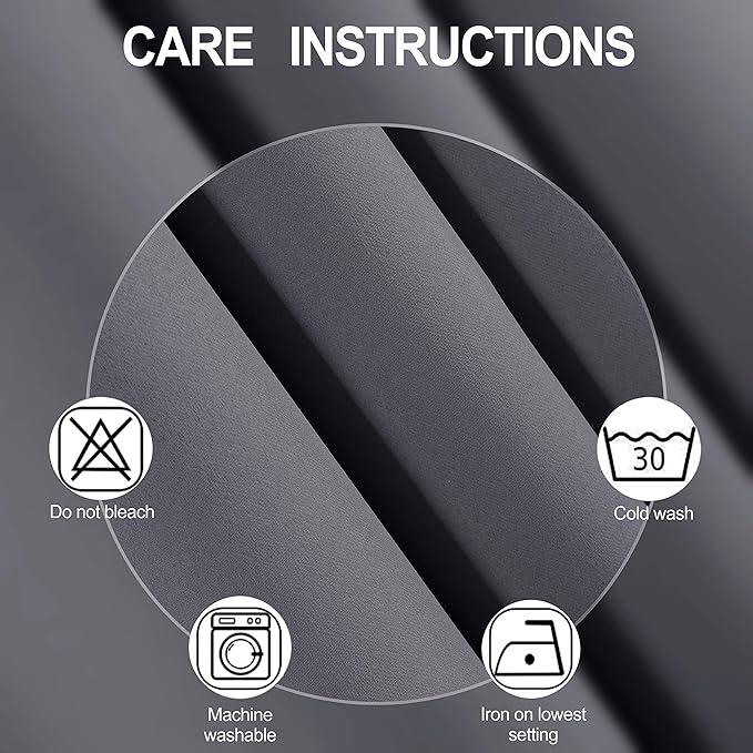 LEMOMO Grey Thermal Blackout Curtains/52 x 108 Inch/Set of 2 Panels Room Darkening Curtains for Bedroom