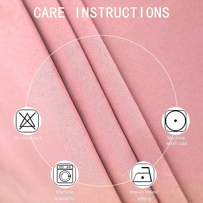 LEMOMO Baby Pink Blackout Curtains/42 x 63 Inch/Set of Two Panels Grommet Bedroom Curtains