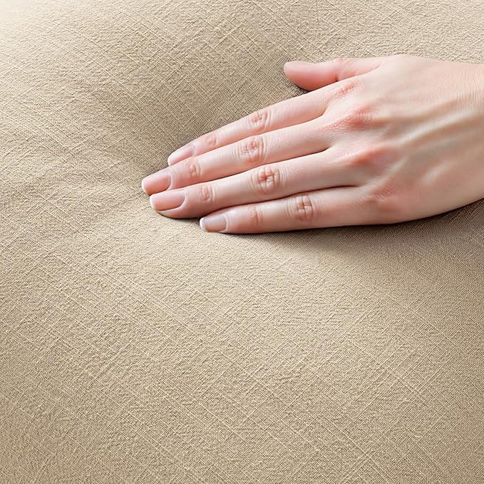 MIULEE Decorative Lumbar Throw Pillow Covers Neutral Linen Fringe Throw Pillows Set of 2 Beige Boho Farmhouse Cushion Covers with Tassels for Couch Sofa Bed Living Room Spring Home Decor 12x20 Inch