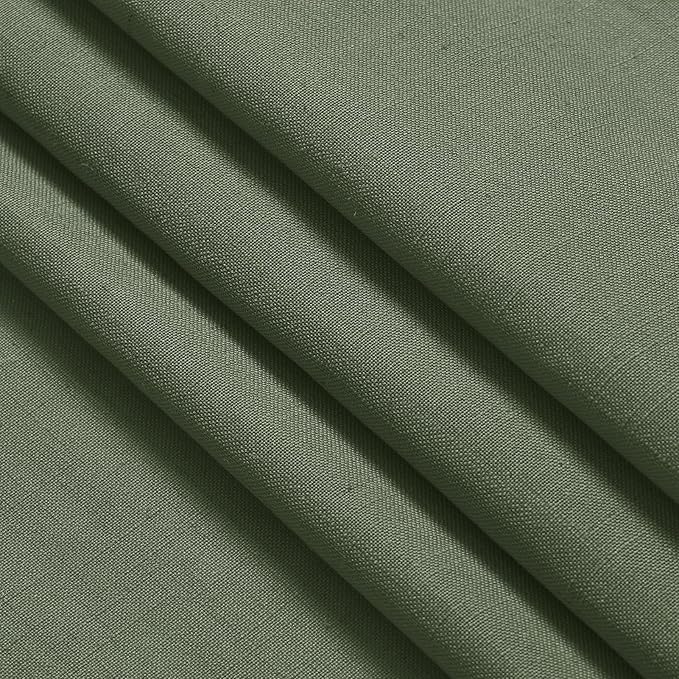 Extended Curtain Olive Green Linen Sheer Curtains for Living Room 2 Panels Set 114 Inch Length Back Tab Light Filtering & Breathability Semi Sheer Curtain Drapes for Bedroom Living Room 52x114