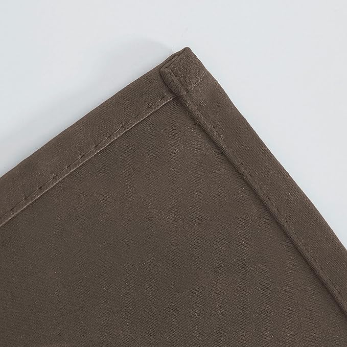 LEMOMO Chocolate Brown Thermal Blackout Curtains/42 x 72 Inch/Set of 2 Panels Room Darkening Curtains for Bedroom