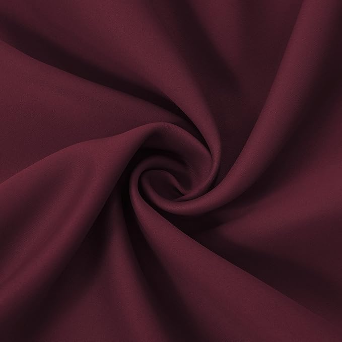 LEMOMO Blackout Curtains 66 x 84 inch/Burgundy Red Curtains Set of 2 Panels/Thermal Insulated Room Darkening Bedroom Curtains