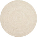 Hausattire Hand Woven Jute Braided Rug, 3’ Round – Off White, Reversible Boho Entry Area Rugs for Kitchen, Living Room I Farmhouse Decorative Floor Rug, 3 Feet Round